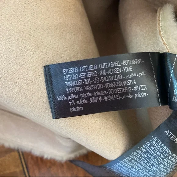 ZARA Tan Faux Shearling Fur Hooded Vest NWT - Picture 12 of 15